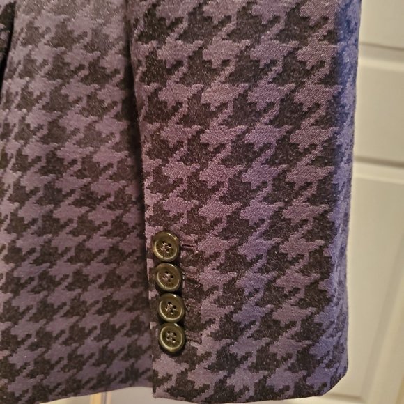 Tommy Hilfiger Women Size 6 relax fit blazer in Navy Houndstooth - Picture 3 of 7